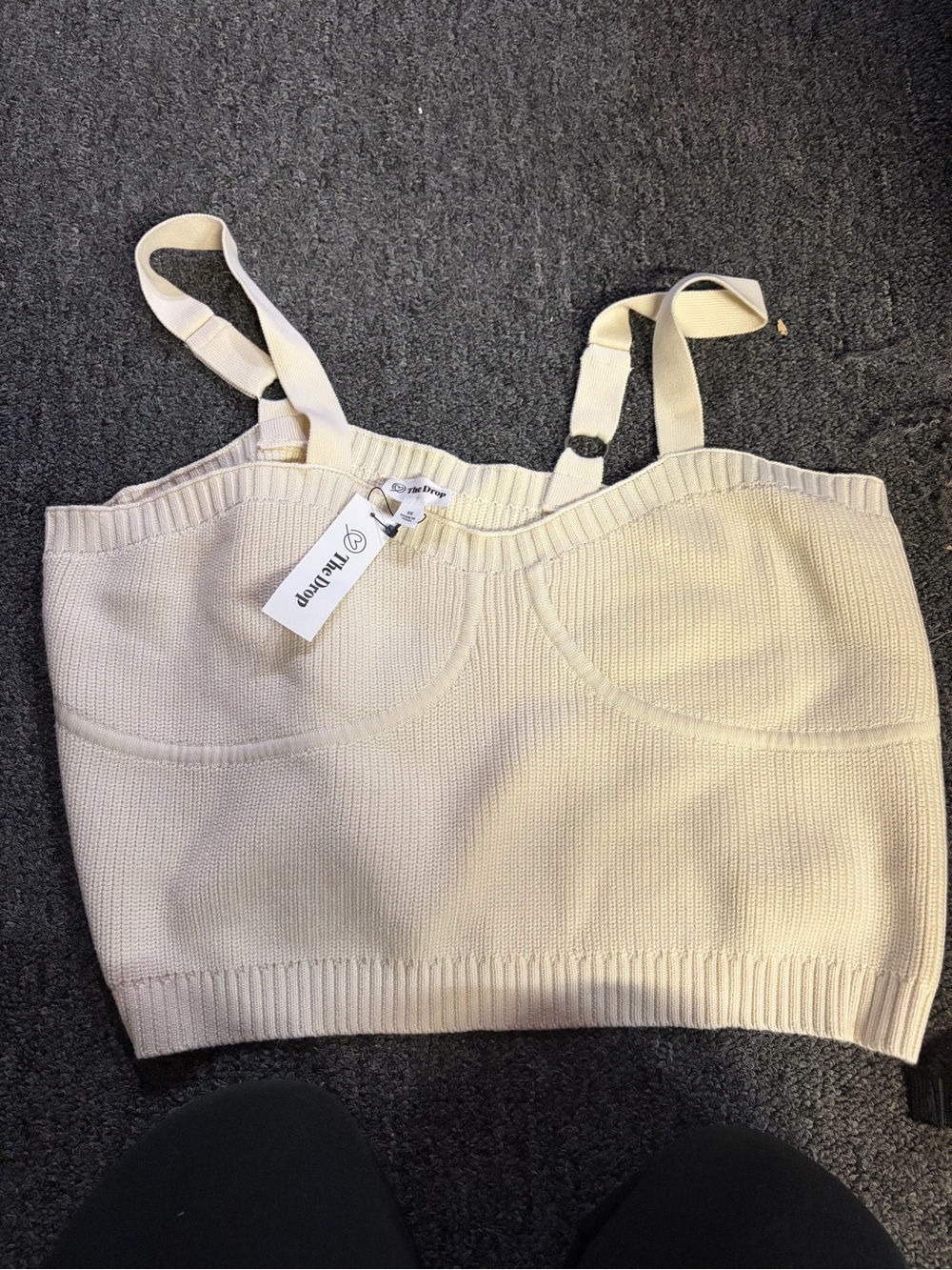 Therapy Cream Ribbed Knit Crop Tank Top